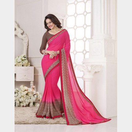 Vinay’s soft Printed Georgette Sharee with beautiful embroidered blouse piece Vinay’s soft Printed Georgette Sharee with beautiful embroidered blouse piece
